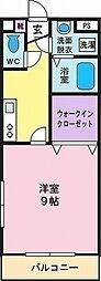 プチハウス・ベル 1Kの間取図画像