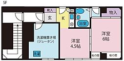 舞鶴館ビル 2Kの間取図画像