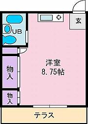 メゾン甲西 ワンルームの間取図画像
