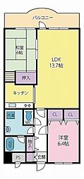 プロシード甲府 2LDKの間取図画像