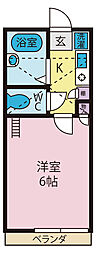 コーポコバヤシ1 1Kの間取図画像