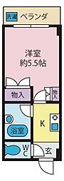レジデンスカープ甲府 1Kの間取図画像