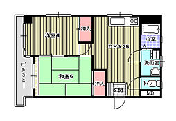 グリーンハイツ 2DKの間取図画像