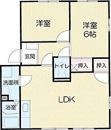 ドミール中野 2LDKの間取図画像