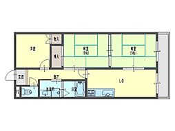 ロイヤルコーポ西明石 3DKの間取図画像