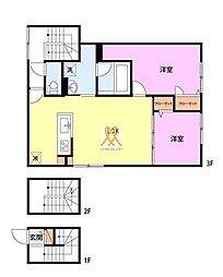 （仮称）江東区亀戸1丁目計画 3階2LDKの間取り