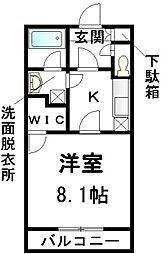オリエンス1 1Kの間取図画像
