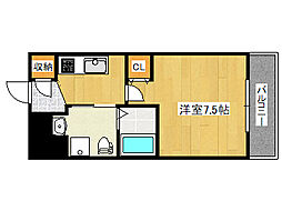 Walk one minutes 王子公園 4階1Kの間取り