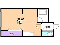 ハートランド南7条 3階ワンルームの間取り