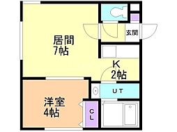 ロワ・シャルマン 4階1LDKの間取り