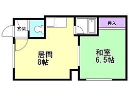 第一辻口荘 1LDKの間取図画像