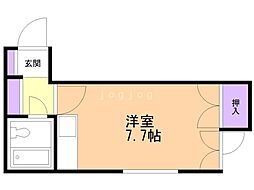 ハイツプレジデント ワンルームの間取図画像