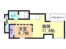 札幌中央レジデンス（旧ＫＷレジデンス札幌中央） 11階1LDKの間取り
