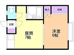 クレール22 1DKの間取図画像