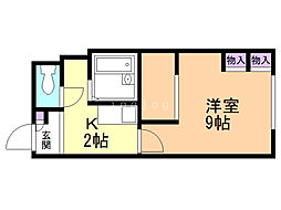 レオパレスセントラル南4条Ａ 1階1Kの間取り