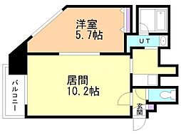 フォレスト円山 8階1LDKの間取り