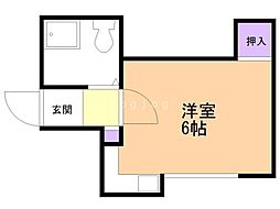中央コーポ ワンルームの間取図画像