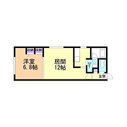 エクセルハウス　サウスエイト 1階1LDKの間取り