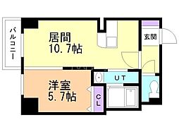 ゾネ医大キャンパス前 10階1LDKの間取り