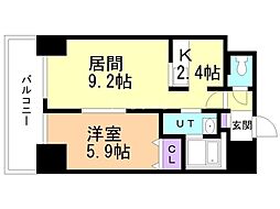 サンコート桑園ガーデンヒルズ 3階1LDKの間取り