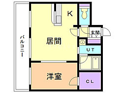 フォルトゥーナ 5階1LDKの間取り