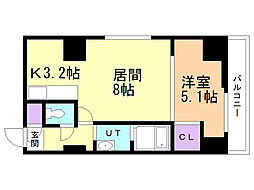 スペチアーレ・プリーモ 6階1LDKの間取り