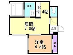 Luxis　S5 4階1LDKの間取り
