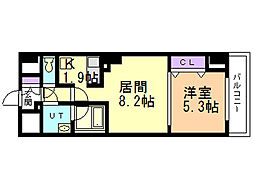 ビッグパレス南5条 11階1LDKの間取り