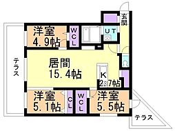 間取図画像 3LDK