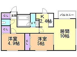 M-STYLE.STELLA 2LDKの間取図画像