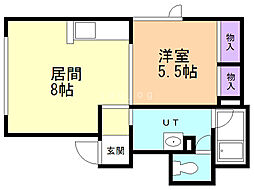 リージェント山の手 1DKの間取図画像
