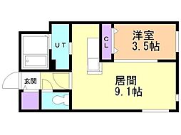 札幌市中央区北十三条西16丁目マンション 1LDKの間取図画像