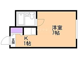エクセレントハウス725 1Kの間取図画像