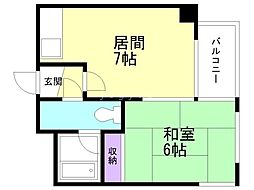 ファーストハイム山鼻 1DKの間取図画像