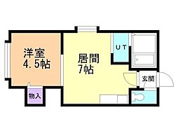 ファーストステージ 1DKの間取図画像