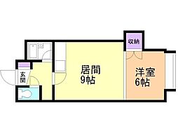 宮の森ハイツ 1LDKの間取図画像