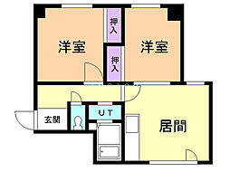 ひふみビル 2LDKの間取図画像