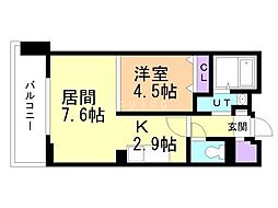JPnoie円山表参道 1LDKの間取図画像