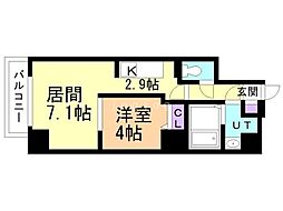 プライムアーバン札幌医大前 1LDKの間取図画像