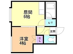 RYSM424 1DKの間取図画像