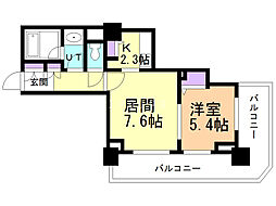 PRIMEURBAN札幌リバーフロント 1LDKの間取図画像