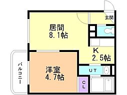 エクセレント壱番館 1LDKの間取図画像