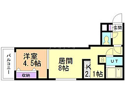 プロヴィデンス北円山 1LDKの間取図画像
