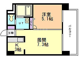 ルラシオン桜並木 1LDKの間取図画像