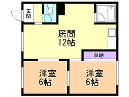 グリンコーポA 2LDKの間取図画像