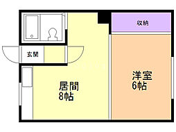 吉野荘 1LDKの間取図画像