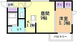 セルバテール琴似 1LDKの間取図画像