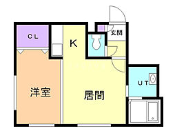 アボンド 1LDKの間取図画像