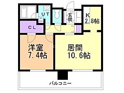 ビッグパレス南5条 1LDKの間取図画像