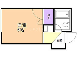 円山フラワーハウスC ワンルームの間取図画像